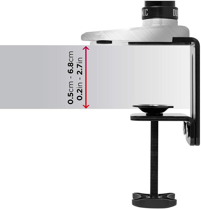 Duronic DM651X2 Soporte para monitor de 15" a 27" pulgadas 8Kg máx - Altura ajustable, giratorio, inclinable, brazo extensible – Soporte para ordenador TV LED, LCD