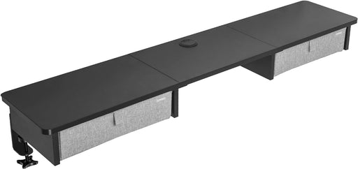 Duronic DD3 BK Cajonera con 2 cajones | Para escritorios de al menos 120cm | Añade cajones a tu mesa | Eleva la pantalla de tu ordenador | Corrige malas posturas | 120x25x11.5cm | Color negro
