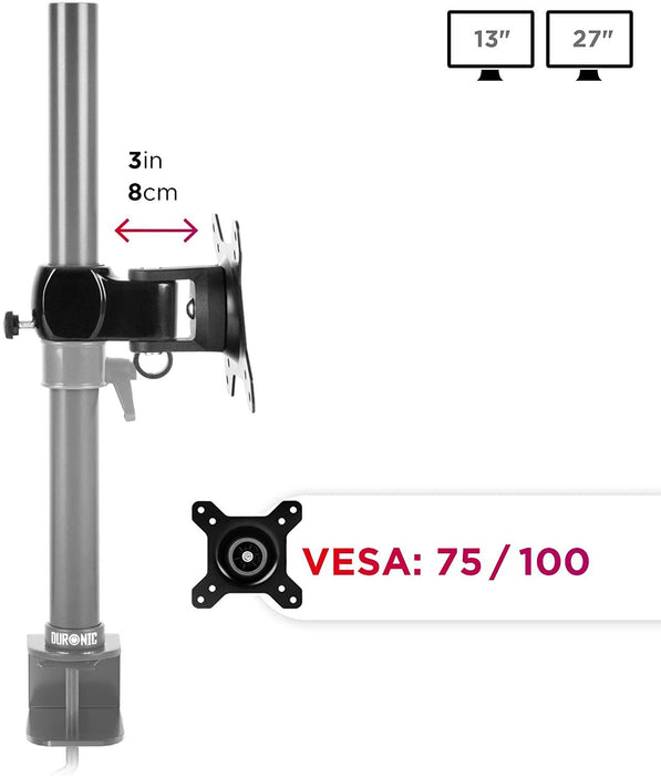 Duronic DM35 VESA HEAD | Cabezal Suplementario para Ajuste de Pantalla|Compatible con Las Gamas de Brazo de Escritorio para Monitor DM35