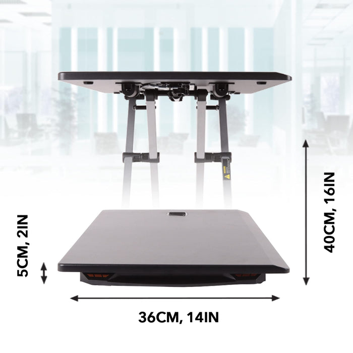 Duronic DM05D11 BK Escritorio Standing Desk para Monitor con Altura Ajustable de 6 a 42 cm|Mesa para Trabajar de pie y Sentado
