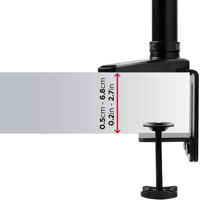 Duronic DM551X2 Soporte para Monitor de 15" a 27" Pulgadas 8Kg máx - Altura Ajustable, Giratorio, inclinable, Brazo Extensible|Soporte para TV LED, LCD
