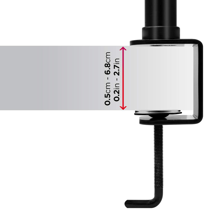 Duronic DM151X1 Soporte para Monitor - PC LCD LED - de 13 a 27 Pulgadas - Cabezal VESA 75/100 Giratorio e inclinable - Capacidad 8 kg|40 cm de Altura Ajustable