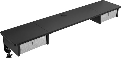 Duronic DD2 BK Cajonera con 2 cajones | Para escritorios de al menos 120cm | Añade cajones a tu mesa | Eleva la pantalla de tu ordenador | Corrige malas posturas | 120x25x11.5cm | Color negro