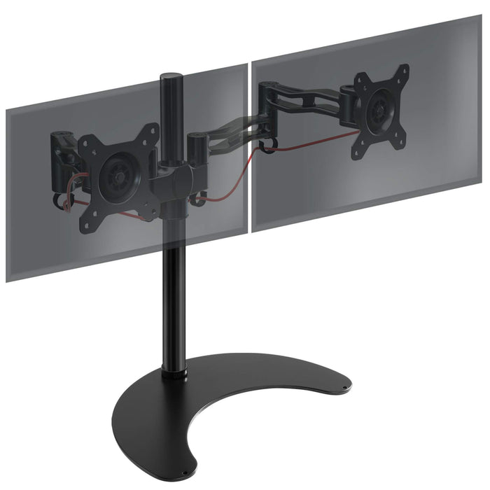 Soporte de monitor individual independiente de 27-43 pulgadas, brazo de  monitor de pantalla curvada, base de vidrio templado, inclinación de