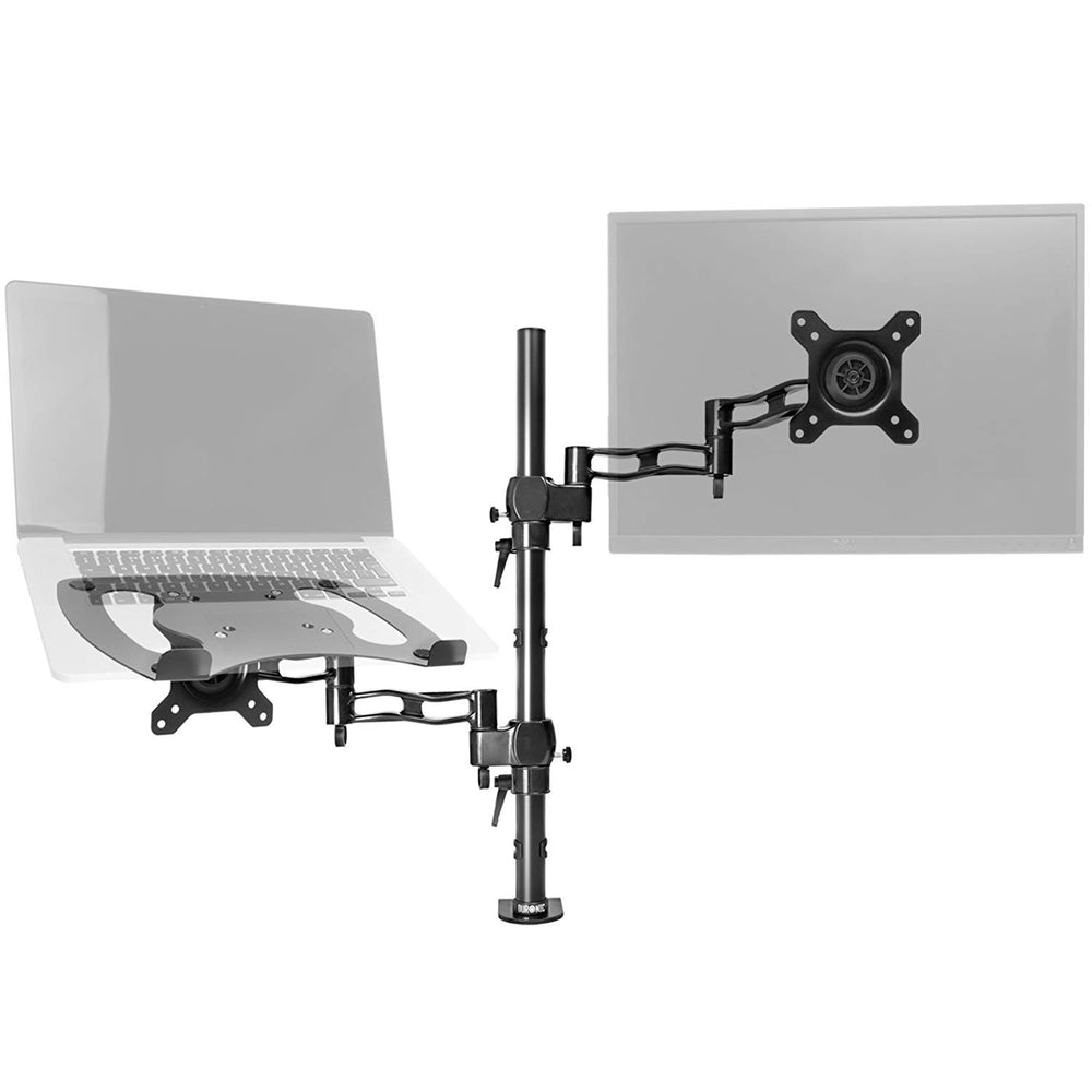 Mount-It! Soporte de escritorio para laptop y monitor | Soporte para  portátil totalmente ajustable | Soporte de brazo para monitor VESA |  Extensión de