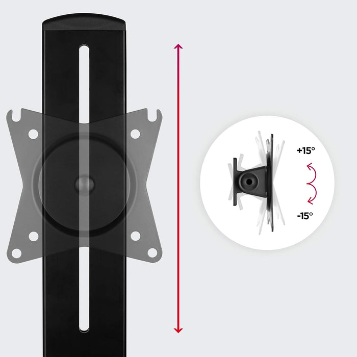 Duronic DM12X1 Brazo para Monitor de 17" a 30" Pulgadas y 8 kg de Capacidad | Altura Ajustable | Cabezal VESA Giratorio e inclinable | Soporte para TV LED LCD