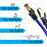 Duronic BE 1M CAT8 Cable de ethernet|Trenzado de los Pares Interno Y Conectores RJ45|Ancho de Banda de hasta 2GHz/2000MHz|Color Azul y Acabado Oro