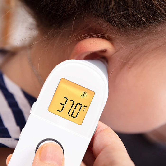 Duronic IRT3W Termómetro digital con sensor de infrarrojos 3 en 1 - Termómetro sin contacto ideal tomar la temperatura a niños, bebés, adultos, objetos - Retroiluminación