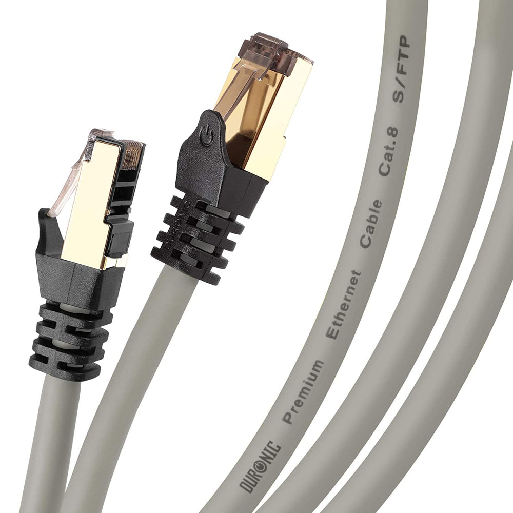 Duronic GREY 5M CAT8 Cable de ethernet – Trenzado de los pares interno