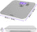 Duronic BS603 Báscula de baño digital - Capacidad máxima de 180kg – Pantalla LCD morada fácil de leer- Diseño de vidrio gris - Enciende al subirse - Peso corporal en kg, lb y st