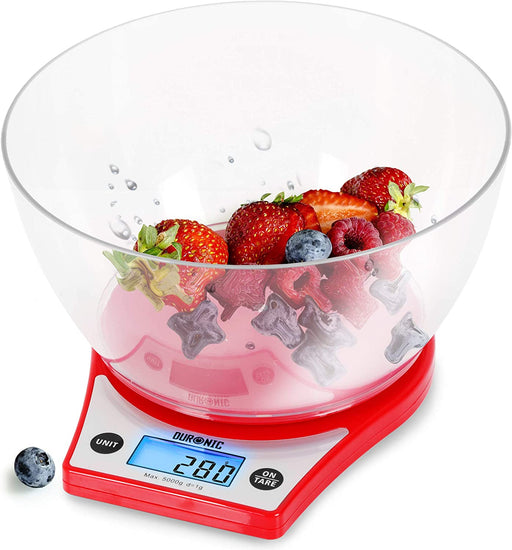 Balanza de cocina - DURONIC Duronic KS100 PK Báscula cocina digital -  Pantalla LCD - Máx 5 kg - Bol 1.2 L - Función tara - Rosa, 5 kg, Rosa