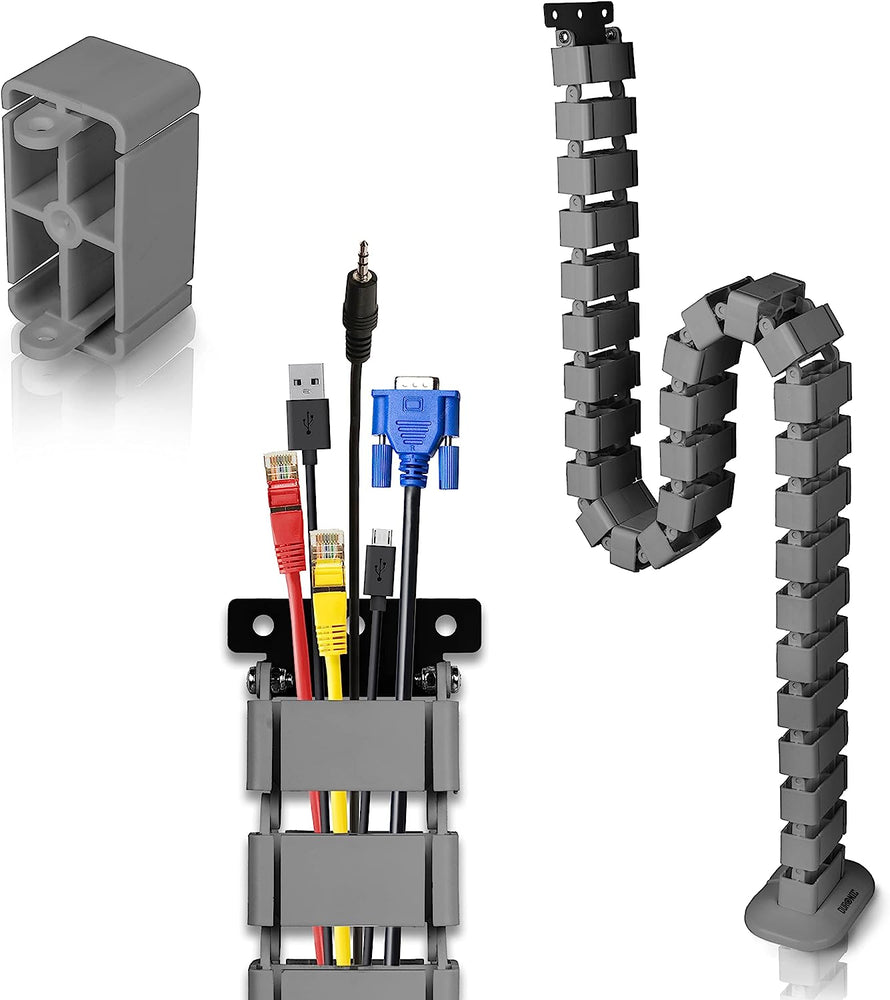 Duronic CM1DM SR Pasacables | 130 cm Pasacables | Ajustable y Flexible | Ideal para asegurar Cables USB ethernet y de alimentación para Evitar Accidentes