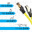 Duronic YW 3M CAT8 Cable de ethernet|Trenzado de los Pares Interno Y Conectores RJ45|Ancho de Banda de hasta 2GHz/2000MHz|Color Amarillo y Acabado Oro