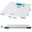Duronic BS403 Báscula de baño digital - Capacidad máxima de 180kg – Pantalla LCD azul fácil de leer- Diseño de vidrio blanco - Enciende al subirse - Peso corporal en kg, lb y st