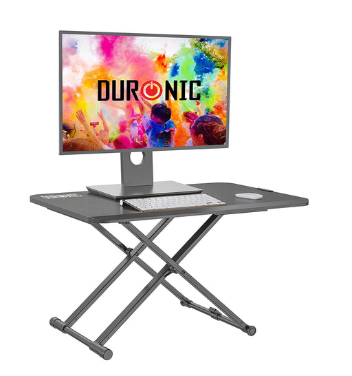 Duronic DM05D24 BK Escritorio Standing Desk para Monitor con Altura Ajustable de 5 a 40 cm, Superficie de 74 x 47 cm|Mesa para Trabajar de pie y Sentado