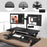 Duronic DM05D1 BK Escritorio Standing Desk para Monitor con Altura Ajustable de 16 a 41 cm, Superficie de 56 x 92 cm|Mesa para Trabajar de pie y Sentado
