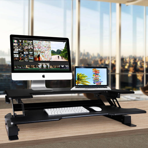Stand Steady Mesa redonda ajustable en altura y estación de trabajo móvil  multifuncional | Escritorio portátil de pie con elevación neumática 