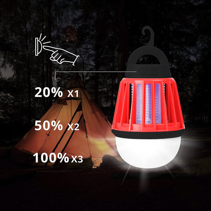 Duronic FKUSB Mini Linterna Matamoscas eléctrico Impermeable | Bombilla de luz UV Anti Mosquitos, plagas, Insectos | Recargable por USB (Cable Incluido) | Ideal para campings, excursiones, Exteriores