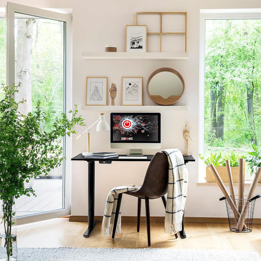 Duronic TT120 BK tablero de escritorio | Medidas 120 x 60 x 1,9 cm | Tablero de mesa para escritorio en casa, home office u oficina | Ideal para puesto de trabajo regulable en altura | Color Negro