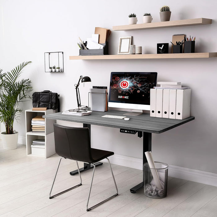 Duronic TT160 GY tablero de escritorio | Medidas 160 x 60 x 1,9 cm | Tablero de mesa para escritorio en casa, home office u oficina | Ideal para puesto de trabajo regulable en altura | Color Gris