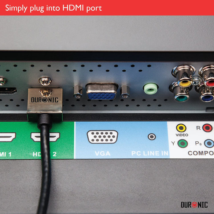 Duronic HDC02 / 1.5m - Cable HDMI blindado 1.4-1.5 Metros - Conectores Recubiertos, 24K - Permite la transmisión de Full HD 1080P - 4K 2160p - Ethernet