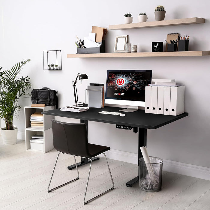 Duronic TT120 BK tablero de escritorio | Medidas 120 x 60 x 1,9 cm | Tablero de mesa para escritorio en casa, home office u oficina | Ideal para puesto de trabajo regulable en altura | Color Negro