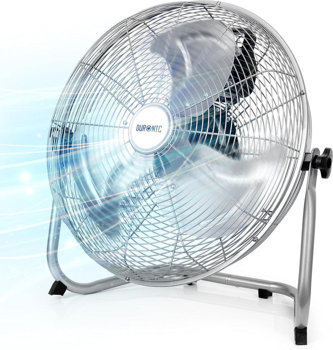 Duronic FN20 ventilador de Suelo de 50 cm, 75W | 4 Velocidades | Alto Rendimiento de Ventilación | Aspas metálicas para mayor durabilidad | Ideal para Hogar, Gimnasio, Oficina, Almacenes
