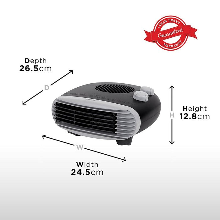 Duronic FH24K Calefactor de aire caliente 2400W – Termostato regulable- 2 velocidades y ventilador frío
