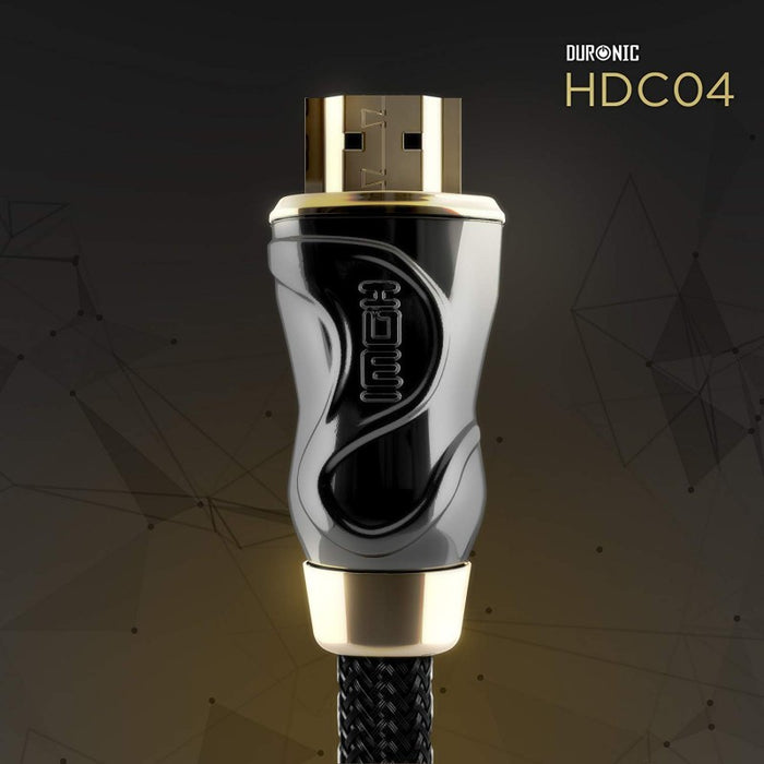 Duronic HDC04 / 1,5 m Cable HDMI 2.0 de Alta Velocidad Última Generación Conectores Chapados en Oro de 24K Transmisión de Alta Velocidad de Ethernet, 3D, Vídeo 4k, 2160p