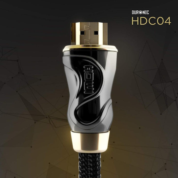 Duronic HDC04 1 m Cable HDMI 2.0 de Alta Velocidad | Última Generación | Conectores Chapados en Oro de 24K | Transmisión de Alta Velocidad de Ethernet 3D Vídeo 4k 2160p